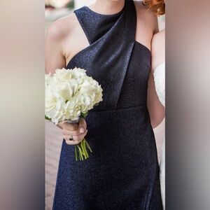 Topshop Shimmering Navy Dress